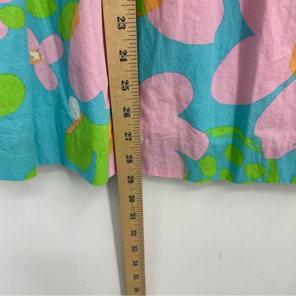 Lilly Pulitzer Richelle Tie Back Strapless mini Dress Sz 8 blue floral - Picture 6 of 11